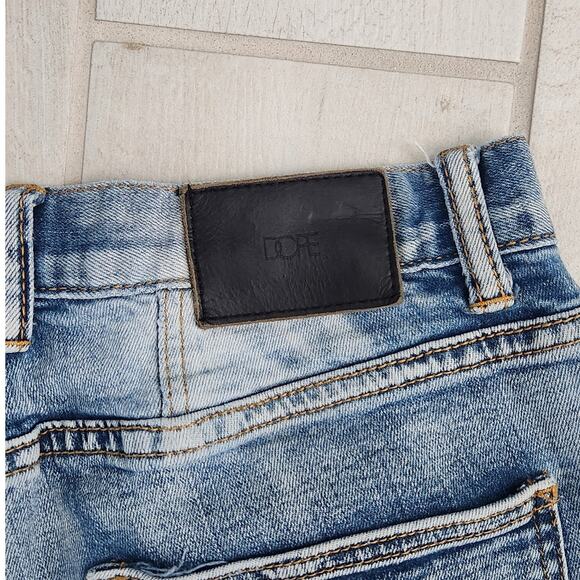 DOPE Denim Shorts Men's Size 30 Button Fly Distressed Raw Hem Ripped Style - Picture 3 of 8